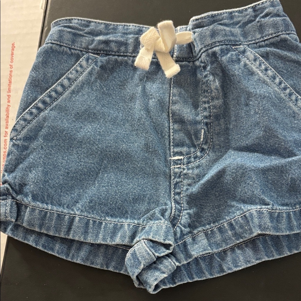 Circo Denim infant Shorts with White Tie 6 months